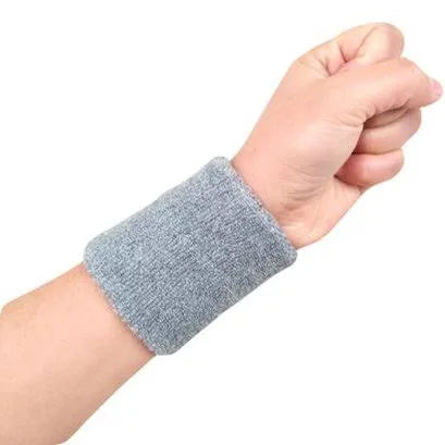 1 Pair 4" Gray Wrist Sweatbands